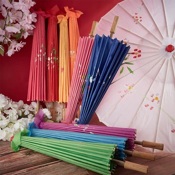 Женский зонт из шелковой ткани 82/84 см, японская сакура в цвету, зонт для древних танцев, декоративный зонт из масляной бумаги в китайском стиле