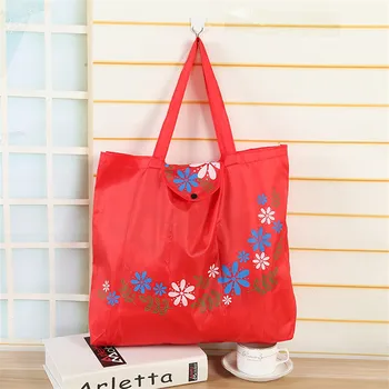 Женская складная сумка большой емкости, портативная повседневная цветочная экологическая сумка для покупок, красочная универсальная сумка для покупок с пряжкой