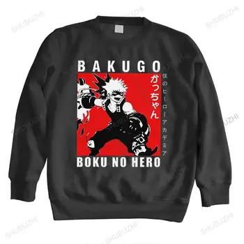 Классическая мужская толстовка Bakugo Katsuki из аниме с длинными рукавами Boku No Hero Academia с капюшоном, хлопковые свитшоты в стиле манга, топы, идея подарка