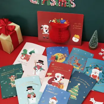 Новогодние Подарки Приглашения на вечеринку Санта Клауса Рождественская открытка Благодарственные открытки Поздравительные открытки С поздравительными открытками в конверте