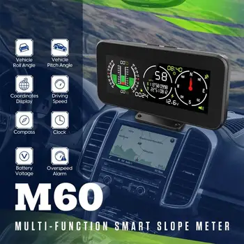 Автомобильный GPS-инклинометр M60, измеритель уклона, датчик уровня, спидометр, аксессуары для авто, HUD, компас для бездорожья S8K2