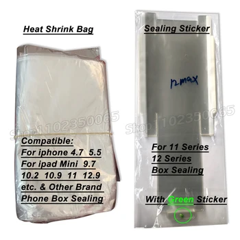 100 шт. Упаковочный пакет, термоусадочная пластиковая пленка, полная герметизация для нового телефона 4.7 5.5 9.7 12.9 12mini 12 Pro Max, наклейка для упаковки коробки