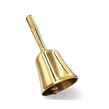 Сверхгромкий ручной лающий колокольчик из цельной латуни, колокольчик для ужина, служебный колокольчик, колокольчик для дрессировки домашних животных, Джингл Белл, золотой