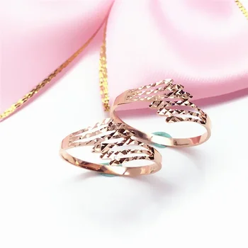 Креативные фиолетово-золотые кольца геометрической формы из 14-каратного розового золота 585 пробы, яркие кольца для женщин, полый дизайн, изысканные роскошные ювелирные изделия