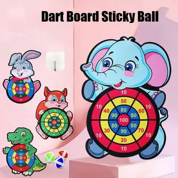 Детская мультяшная мишень для дартса с животными, арифметическая игрушка, липкий мяч, семейная интерактивная развивающая игрушка для досуга, подарок