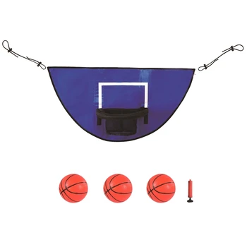 Баскетбольное кольцо на батуте с мини-баскетболом, простое в установке Баскетбольное кольцо на батуте Для безопасного погружения
