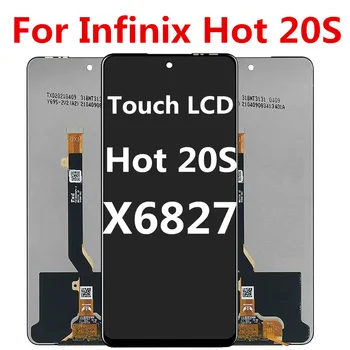 Оригинальный черный 6,78 дюйма для Infinix Hot 20S X6827 ЖК-дисплей с сенсорным экраном, Дигитайзер, Замена панели в сборе