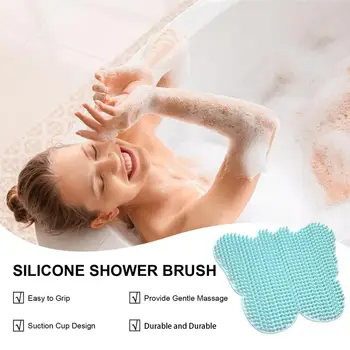 Силиконовая щетка для душа с присоской, Скруббер для мытья тела, ручной пилинг в форме лягушки и бабочки, скраб для тела, средства для ванной комнаты