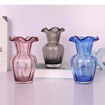 Красочная прозрачная стеклянная ваза Simplicity, Цветочные горшки для гидропоники, украшение стола, вазы для искусственных цветов, Современный домашний декор