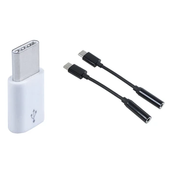 1 шт USB Type C 3.1 Штекер к Mini USB 2.0 5 Контактный разъем для передачи данных с 2 шт USB C к разъему для наушников 3,5 мм