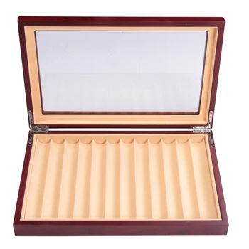 Коробка для показа деревянной ручки с 12 слотами, Ящик для хранения перьевых фонтанов, Органайзер для деревянной Витрины