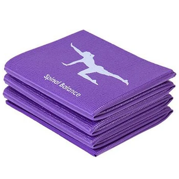 Складной коврик для йоги из ПВХ, коврик для упражнений, Утолщенный Нескользящий Складной коврик для фитнеса в тренажерном зале, принадлежности для пилатеса, напольный игровой коврик, фиолетовый