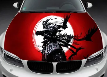 Наклейка на автомобиль Samurai, Наклейка на капот Японского автомобиля, Виниловая пленка спереди автомобиля, декоративная наклейка аниме универсального размера