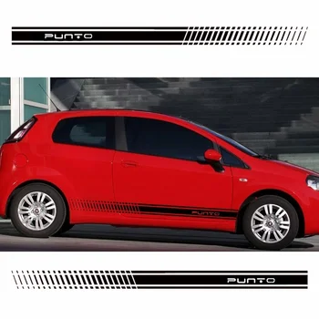 Стильная наклейка на боковую дверь автомобиля, виниловая наклейка на кузов, наклейка в гоночную полоску для автомобильных аксессуаров Fiat Punto