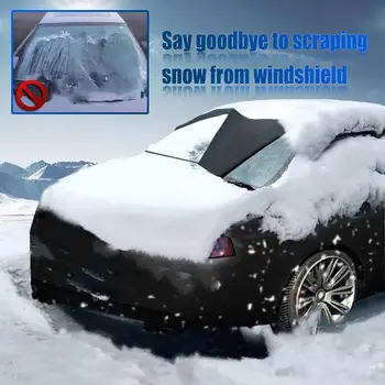 Двухслойные зимние чехлы на заднее лобовое стекло с крючком, защита заднего лобового стекла от снега, защита автомобиля от снега, Алюминиевая фольга для любых погодных условий