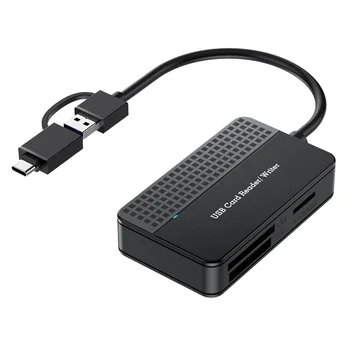 Считыватель 4-в-1, устройство чтения карт памяти TF SD MS CF, адаптер для нескольких карт, внешний для компьютерной камеры, интерфейс USB 3.0 и USB C