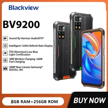 Blackview BV9200 Водонепроницаемые Прочные Смартфоны Helio G96 8 ГБ + 256 ГБ 6,6 Дюймов Android 12 Беспроводная Зарядка 50 Мп Мобильного Телефона NFC