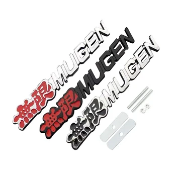 3D Металлический Логотип Mugen Letters Эмблема Передней Решетки Автомобиля Для Honda Accord 7 Civic CRV HRV Odyssey City CRZ Mugen Стикеры Аксессуары