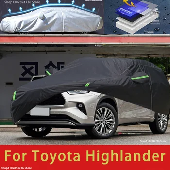 Для Toyota Highlander Подходят автомобильные чехлы для защиты от снега, солнцезащитный козырек, водонепроницаемый Пылезащитный Внешний черный автомобильный чехол