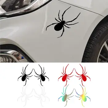 2шт Автомобильная наклейка-паук Водонепроницаемые украшения для значка Auto Spider, универсальная стильная наклейка для аксессуаров для стайлинга автомобилей