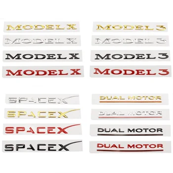 3D ABS эмблема заднего багажника автомобиля, значок, наклейка, наклейки, аксессуары для стайлинга автомобилей для Tesla Model 3 S X DUAL MOTOR SPACEX