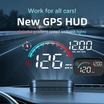 Автомобильный Головной Дисплей HUD Цифровой GPS Спидометр Проекторный Экран Приборной Панели с Сигнализацией Превышения Скорости Одометром M22 Для Всех автомобилей