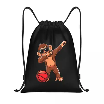 Милая вытирающая обезьянка, баскетбольные сумки на шнурке для девочек и мальчиков, спортивная сумка, горячая легкая