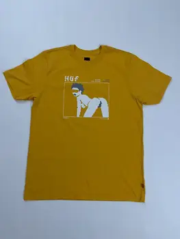 НОВАЯ Желтая футболка с графическим рисунком HUF WORLDWIDE, РАЗМЕР L