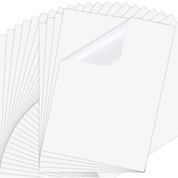 25 Листов Бумаги Для Струйных Наклеек размером 8.3X11.6 Дюймов, Прозрачная Пленка Для Печати, Быстросохнущая Бумажная Этикетка Для Струйных Принтеров