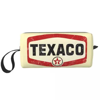 Винтажная косметичка с логотипом Texaco, Женская Милая косметичка Большой емкости, Косметички для хранения косметики, туалетные сумки