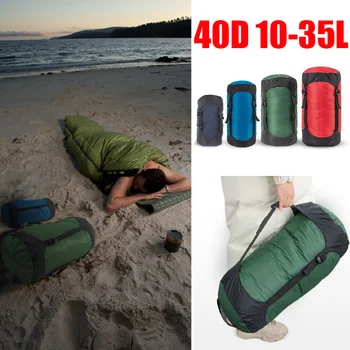 40D 10-35L Сверхлегкий Водонепроницаемый нейлоновый компрессионный мешок для спального мешка, 40% места для кемпинга, пеших прогулок, альпинизма.