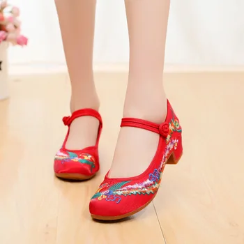 Женская Парусиновая обувь С цветочной вышивкой, Традиционная китайская Балерина из Старого Пекина, Женская Повседневная Обувь на плоской подошве