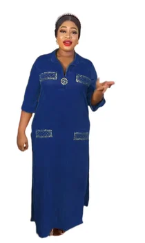 Африканские Платья для Женщин Традиционная Африканская Одежда Дашики Анкара Наряды Платье Абайя Халат Мусульманский Кафтан Макси Длинное Платье 2023