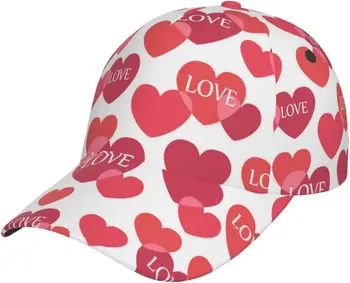 Бейсбольная шляпа для папы на День Святого Валентина, Милая шляпа с красными сердечками, Регулируемые бейсболки Snapback для женщин и мужчин