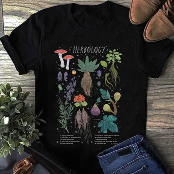 Женская футболка, Милая женская футболка с растительным принтом, короткий рукав, Модная футболка для путешествий, Модная футболка с рисунком, Забавная женская футболка