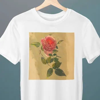 Цветок на футболке Rose Bough Frederic Edwin Church для ее любимого художника