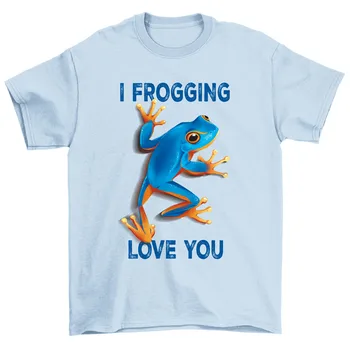 Футболка I Frogging Love You Blue Frog для мужчин и женщин Унисекс