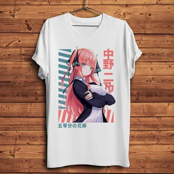 Женская футболка с принтом аниме Waifu Ichika Nino Yotsuba Nakano, Футболки с коротким рукавом Harajuku 2023, Летняя Уличная Одежда Y2k, Топ