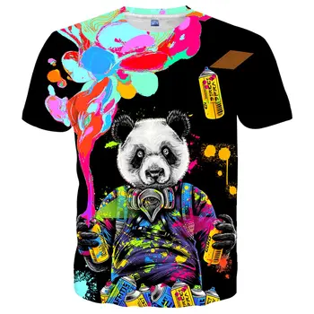 Животные-аборигены для отдыха, гигантская панда, 3D печать, рубашка унисекс, мужская рубашка в уличном стиле, топ с забавным рисунком в стиле хип-хоп