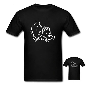 Женская Мужская футболка Milou Merchandise из 100% хлопка с графическим рисунком, потрясающая классическая мужская футболка с коротким рукавом до половины рукава
