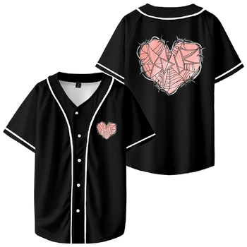 XPLR Футболка Sam and Colby Web Heart, Бейсбольная Трикотажная Рубашка С V-образным вырезом и Коротким Рукавом, Уличная Женская Мужская Модная Одежда