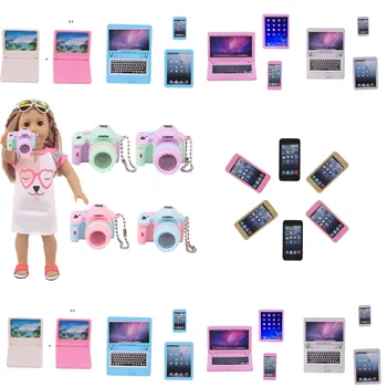 Рождественская мини-камера, телефон, Компьютерная кукла, игрушка для 18-дюймовой американской куклы и 43-сантиметровой куклы для новорожденных, аксессуары для кукол, подарок для девочки