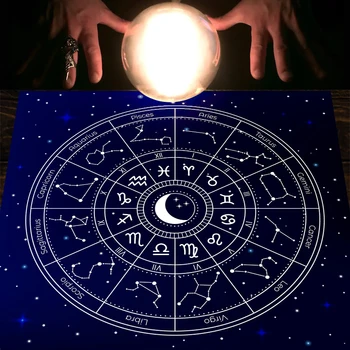 Гороскоп знаки зодиака Таро Скатерть для Алтаря Колесо Зодиака Астрология Солнце Луна Принадлежности для Колдовства домашний Декор