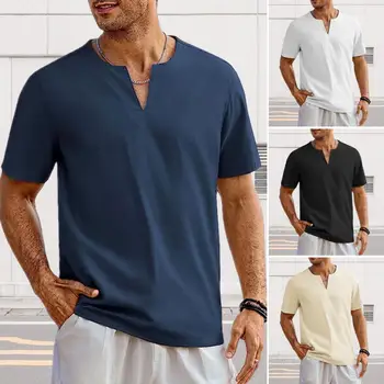 Летняя мужская повседневная однотонная футболка с коротким рукавом для мужчин, мужские поло, высококачественные мужские футболки