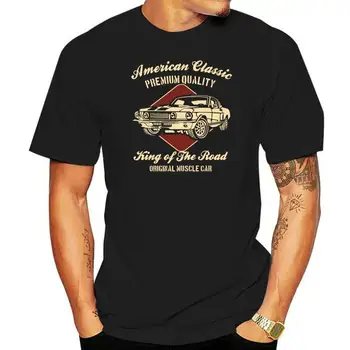 Футболка Muscle Car Mustang American Classic Road, новые топы с буквенным принтом 2023, мужские футболки из 100% хлопка с принтом, футболки