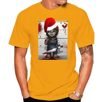 2022 Лучшие Футболки Merry Bloody Christmas Chucky Horror Kids Мужская футболка В Подарок На Рождество, Забавная Хип-хоп Повседневная Одежда