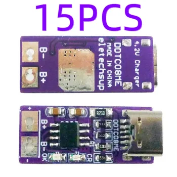 15ШТ Type-C PD QC FCP USB 1A 4,2 В Литий-ионный Аккумулятор Li-Po Понижающее Зарядное Устройство DDTC08ME для Аккумулятора мобильного телефона 3,7 В 18650