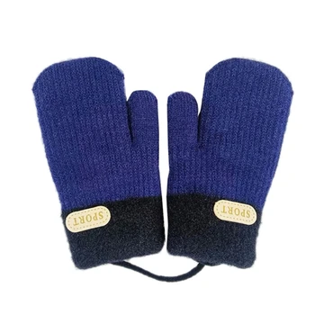 Мягкие и толстые вязаные варежки, детские зимние перчатки, осенне-зимние перчатки, 2 слоя, тепло для рук, Удобная одежда для детей