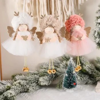 Новое креативное рождественское плюшевое платье из тюля, подвеска в виде Ангела, Милая кукла, Подарок для девочки, Подвеска в виде Рождественской елки