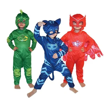 Ярко-синяя пижама для мальчиков и девочек, костюм героя аниме с маской, костюм для косплея, детский костюм на Хэллоуин, День рождения, детский подарок